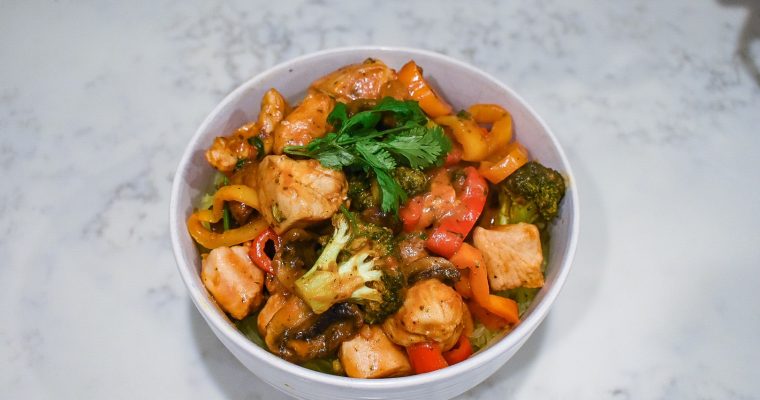 Chicken Tikka Masala with Fresh Vegetables and Spaghetti Squash